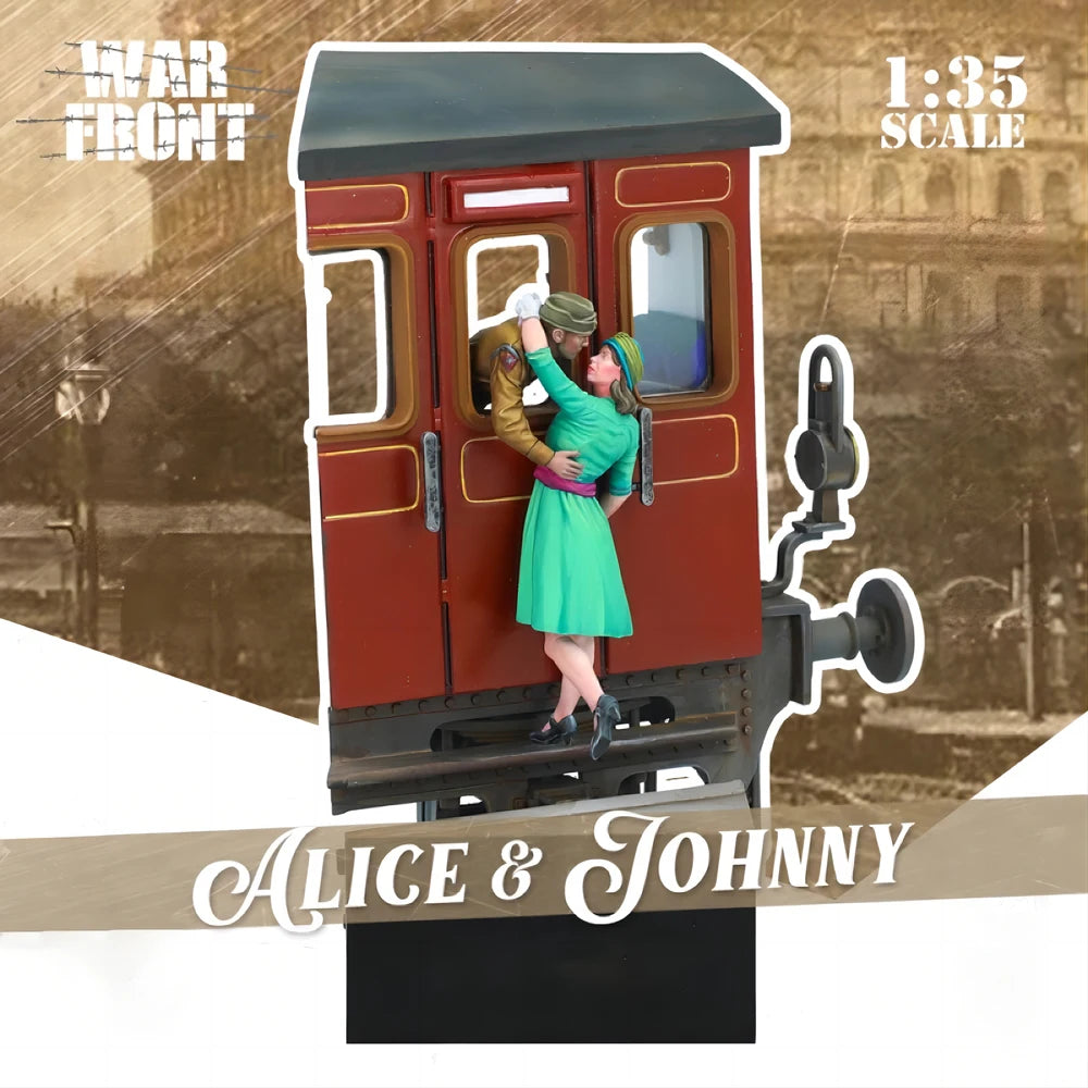 1/35 WWII 1930s Railway Guard Van, 2 Figures, Resin Model Diorama Kit, Unassembled and Unpainted