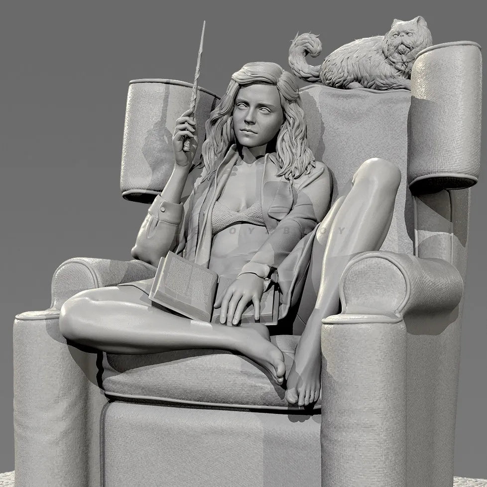 85mm Female Fantasy Sorceress with Familiar, 2 Figures, Resin Model Figure Kit, Fantasy Theme, Unassembled and Unpainted