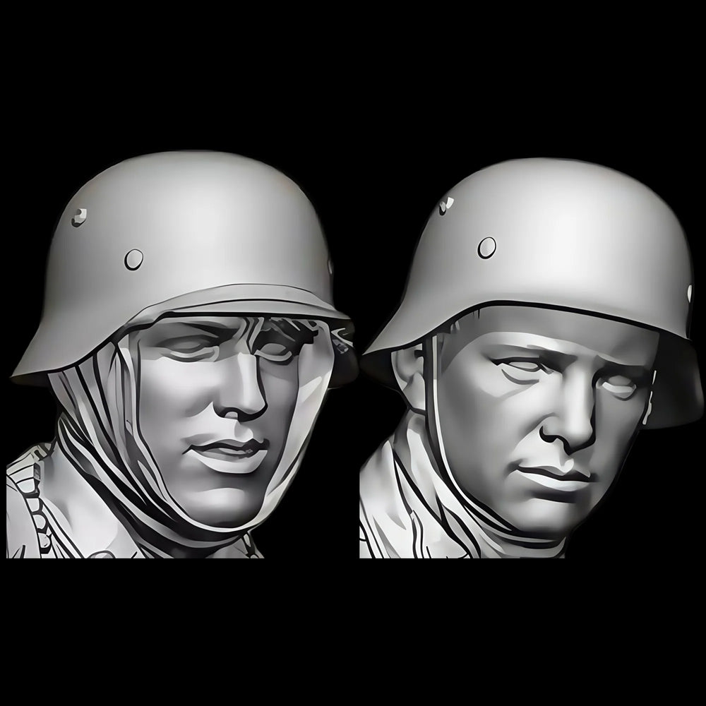 1/10 WWII German Wehrmacht Busts, 6 Figures, Resin Model Figure Kit, Unassembled and Unpainted