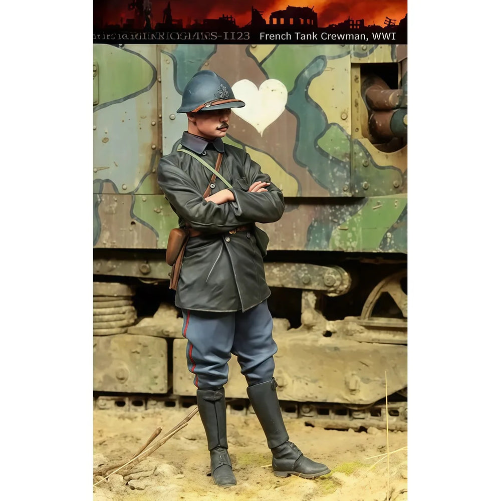1/35 WWI French Tank Crewman, Resin Model Figure Kit, Unassembled and Unpainted