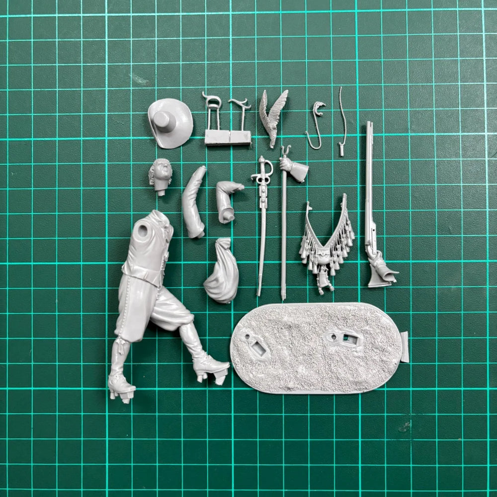 75mm Napoleonic Infantryman Advancing with Bayonet, Resin Model Figure Kit, Unassembled and Unpainted