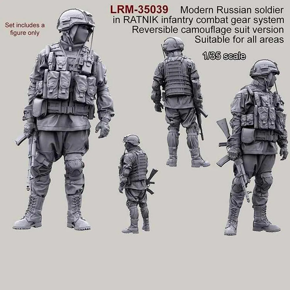 1/35 Modern Russian Infantry Ratnik Reversible Camouflage, 9 Figures, Resin Model Figure Kit, Unassembled and Unpainted