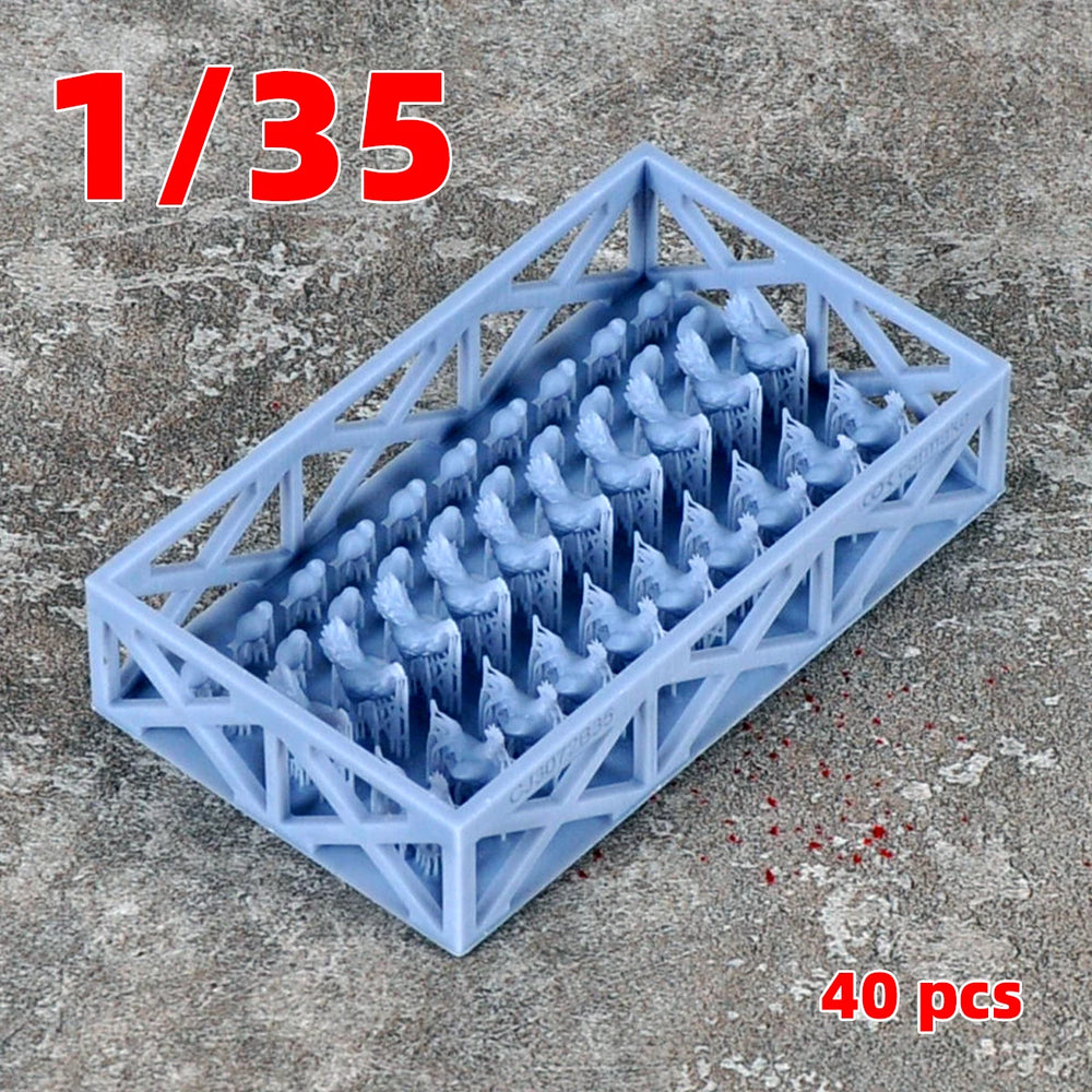 1/35 Farm Poultry Animals, 5 Figures, Resin Model Creature Kit, Wildlife Theme, Unassembled and Unpainted
