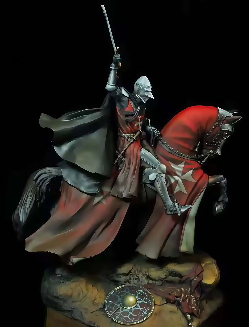 1/24 Medieval Knight on Horseback, Resin Model Figure Kit, Unassembled and Unpainted