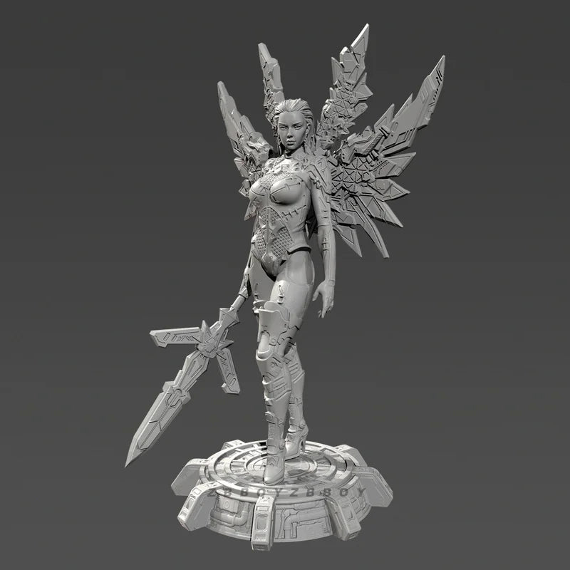 75mm Warrior with Laser Spear, Resin Model Figure Kit, Fantasy Theme, Unassembled and Unpainted