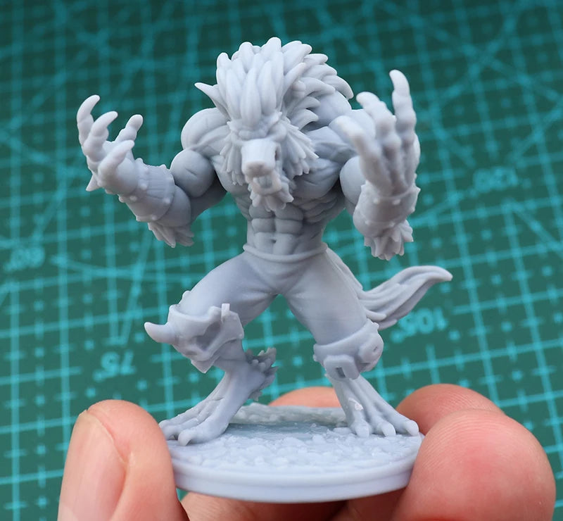 56mm Werewolf, Resin Model Figure Kit, Fantasy Theme, Unassembled and Unpainted