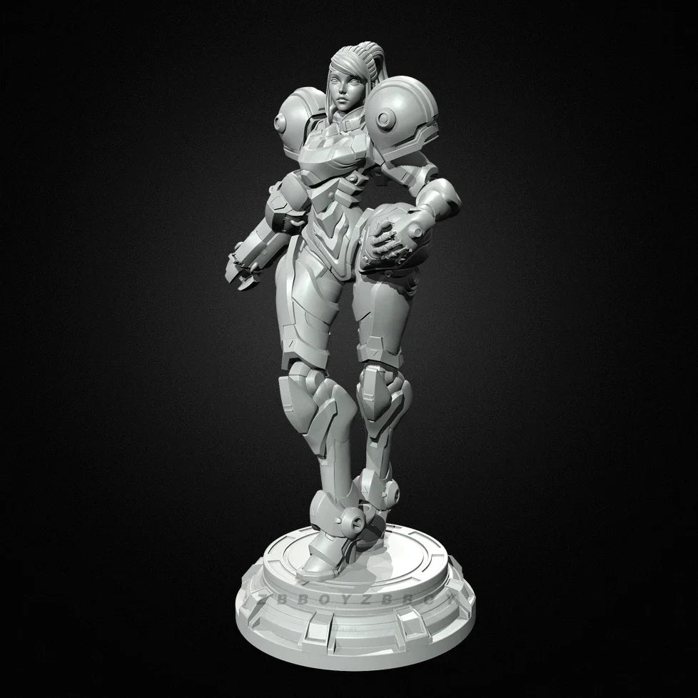 90mm Female Warrior, Resin Model Figure Kit, Sci-Fi Theme, Unassembled and Unpainted