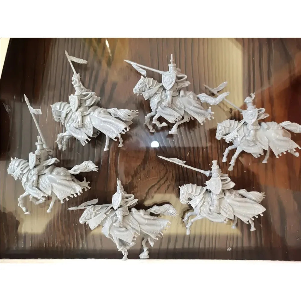 38mm Medieval Knights, 6 Figures, Resin Model Figure Kit, Unassembled and Unpainted