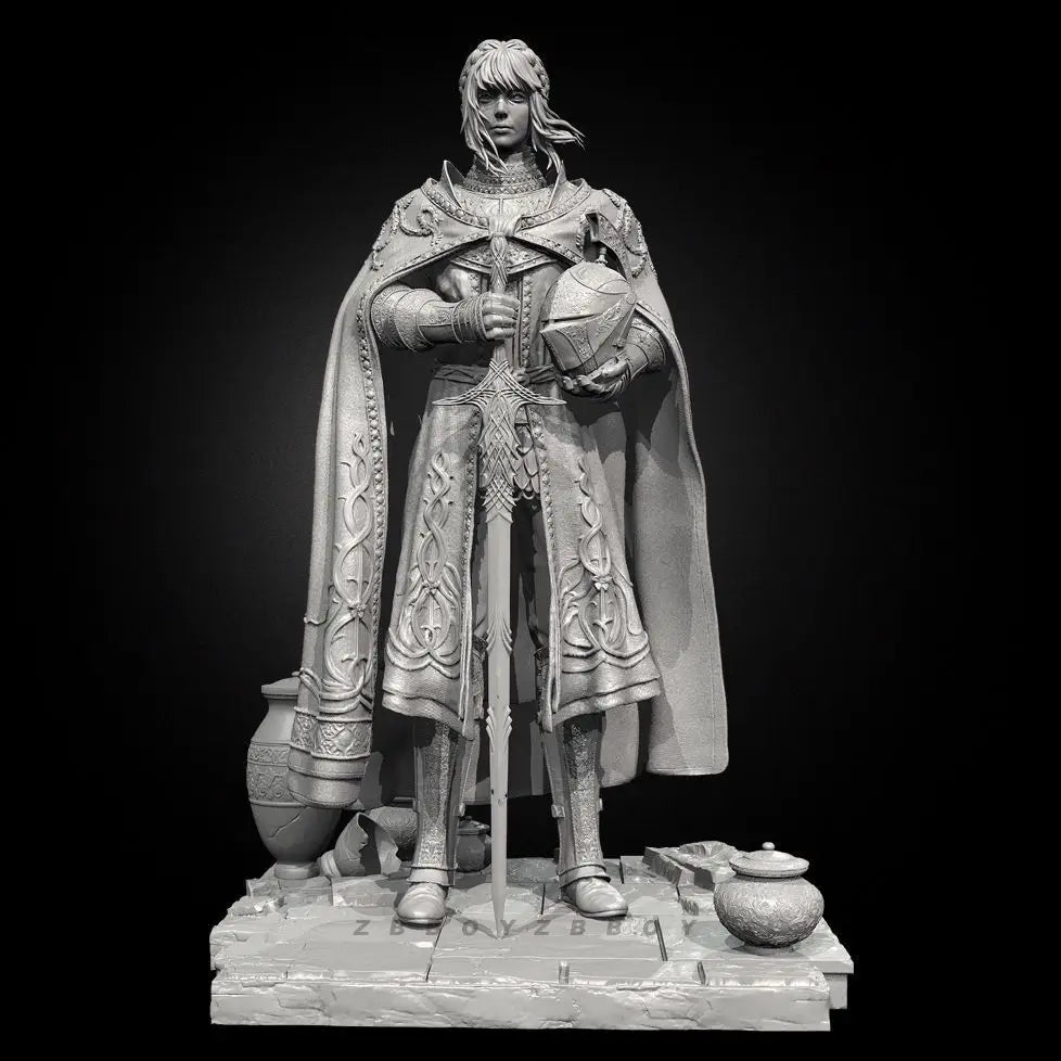 90mm Medieval Female Knight Leda, Resin Model Figure Kit, Unassembled and Unpainted