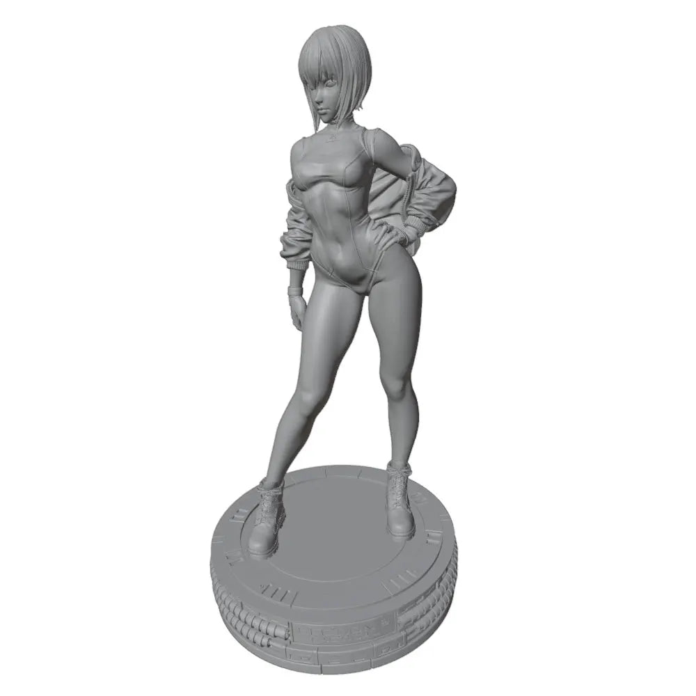 1/24 Woman in Ornate Shoulder Armor, Resin Model Figure Kit, Anime Theme, Unassembled and Unpainted
