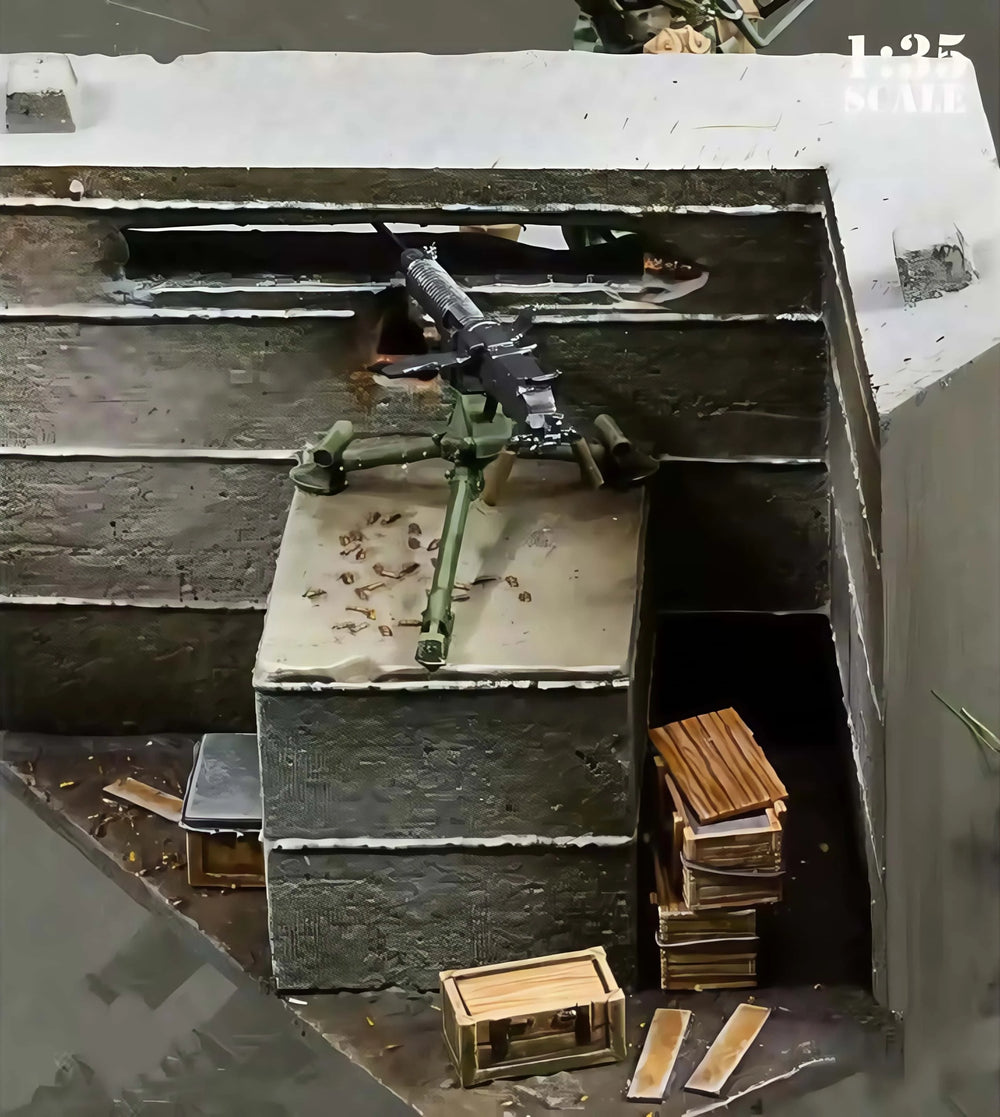 1/35 WWII German Soldiers Defending Bunker, 2 Figures, Resin Model Diorama Kit, Unassembled and Unpainted