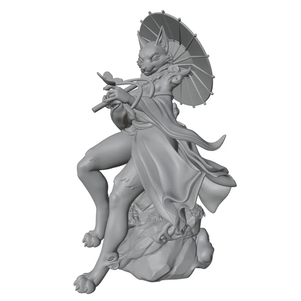 1/24 Female Character with Parasol, Resin Model Figure Kit, Anime Theme, Unassembled and Unpainted