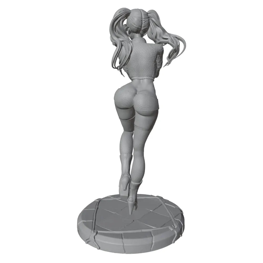 1/24 Long-Haired Pin-up Female in Dynamic Pose, Resin Model Figure Kit, Anime Theme, Unassembled and Unpainted