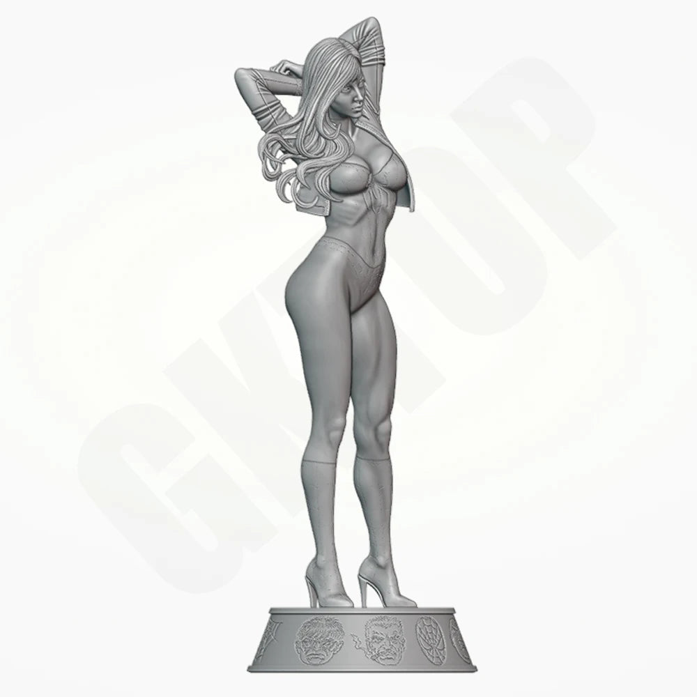 1/24 Spider-Themed Female Pinup, Resin Model Figure Kit, Unassembled and Unpainted