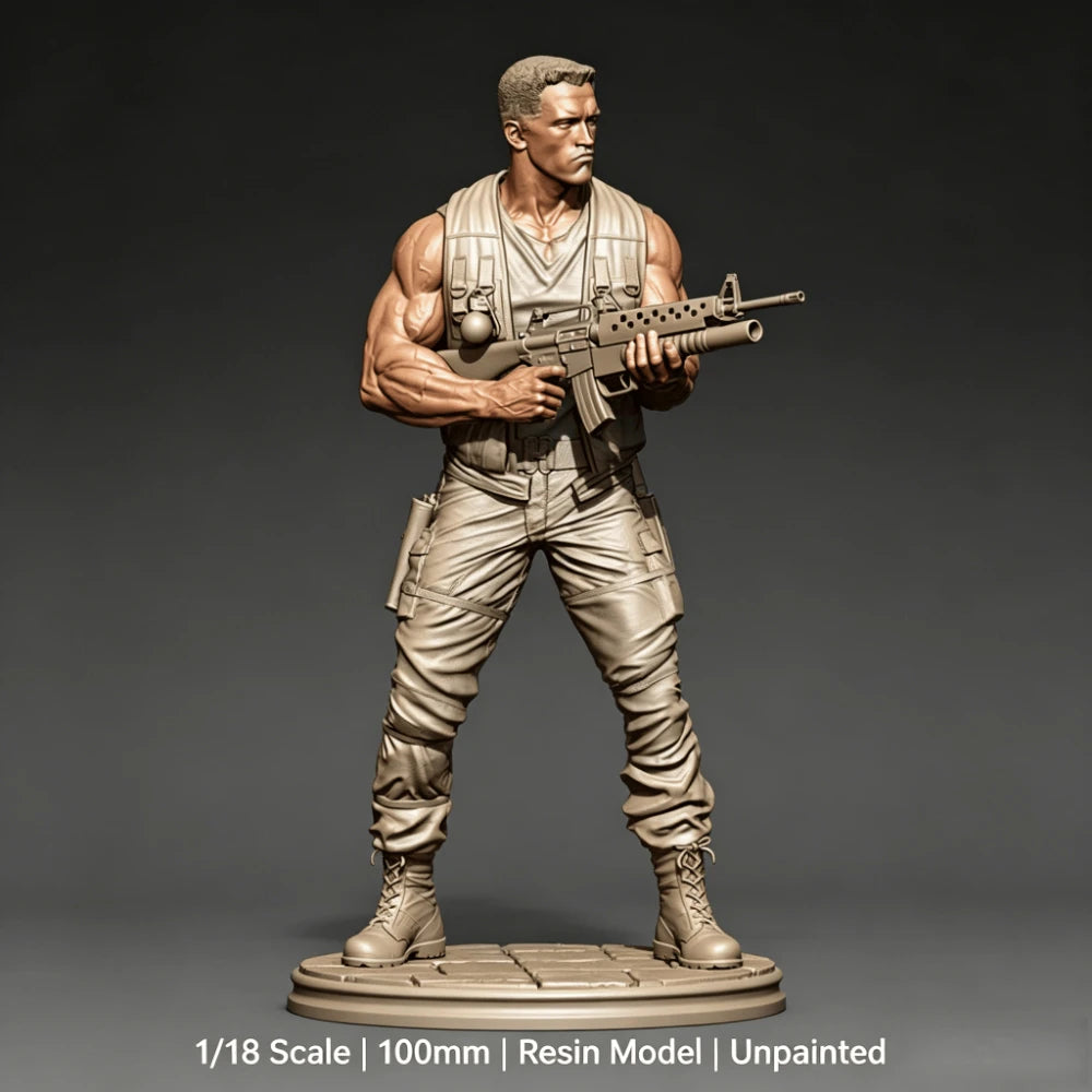 1/18 Modern Tactical Operator Bare-Chested, Resin Model Figure Kit, Unassembled and Unpainted