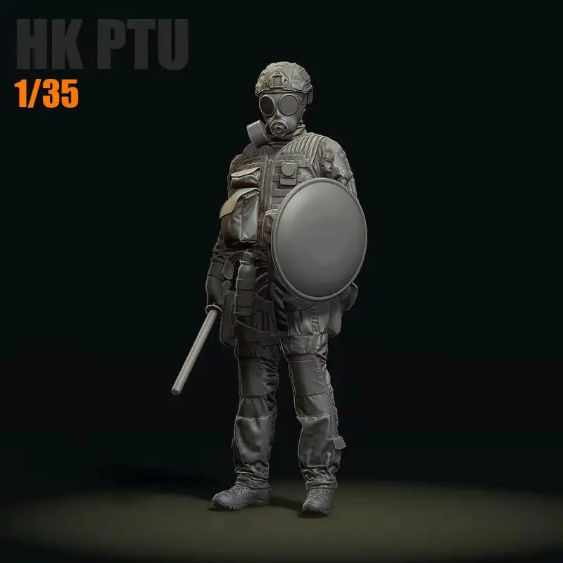 1/35 Modern Police Officers with Gas Masks, 2 Figures, Resin Model Figure Kit, Unassembled and Unpainted