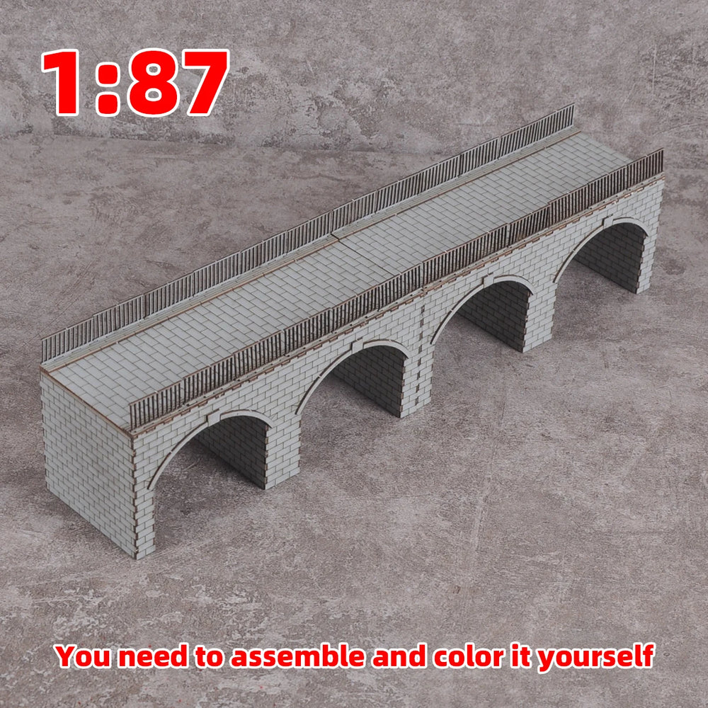 1/87 Modern Railway Bridge, Resin Model Diorama Kit, Historical Theme, Unassembled and Unpainted