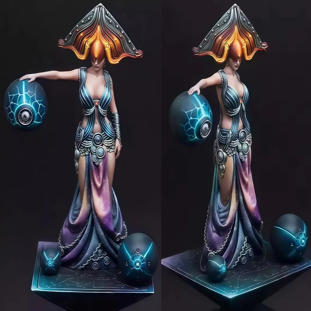 1/24 Sorceress Time Controller, Resin Model Figure Kit, Fantasy Theme, Unassembled and Unpainted