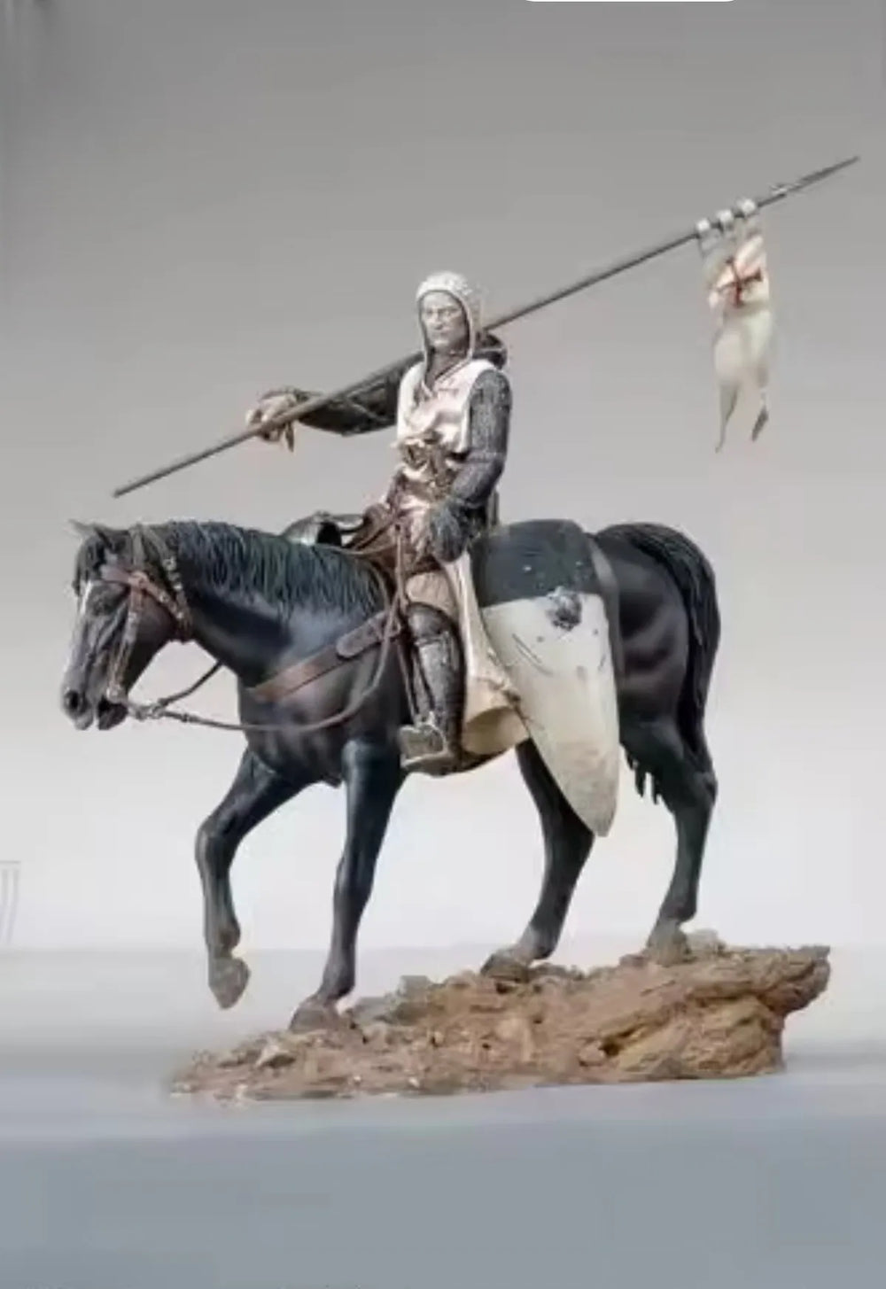 90mm Medieval Cavalry Soldier, Resin Model Figure Kit, Unassembled and Unpainted