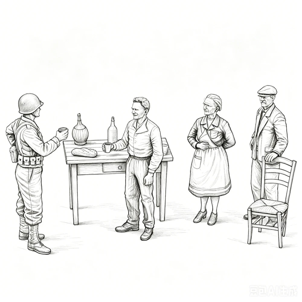 1/35 WWII Civilian Villagers, 4 Figures, Resin Model Figure Kit, Unassembled and Unpainted