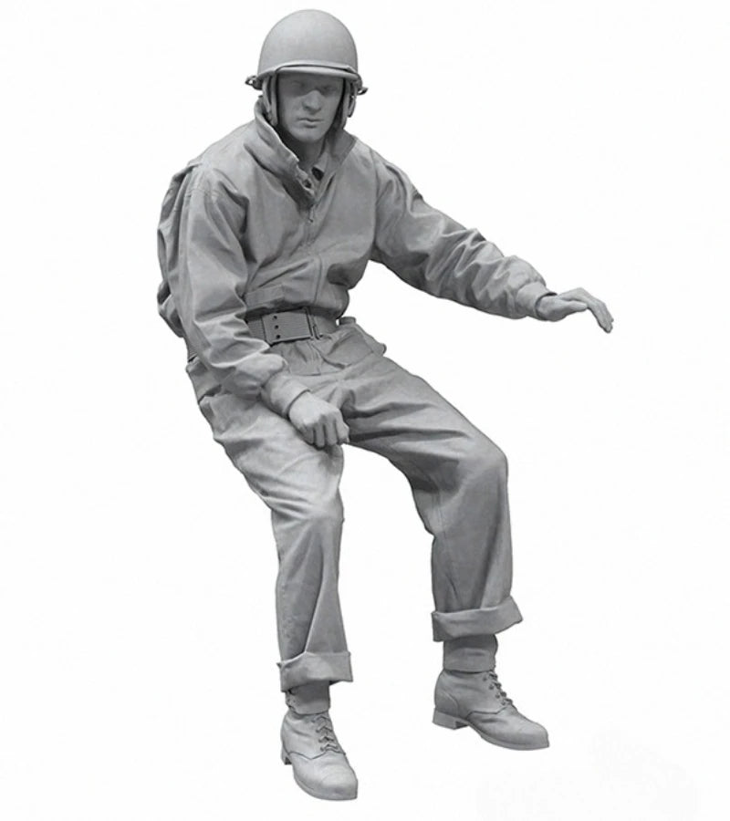 1/16 WWII US M8 Armored Vehicle Crew, 4 Figures, Resin Model Figure Kit, Unassembled and Unpainted