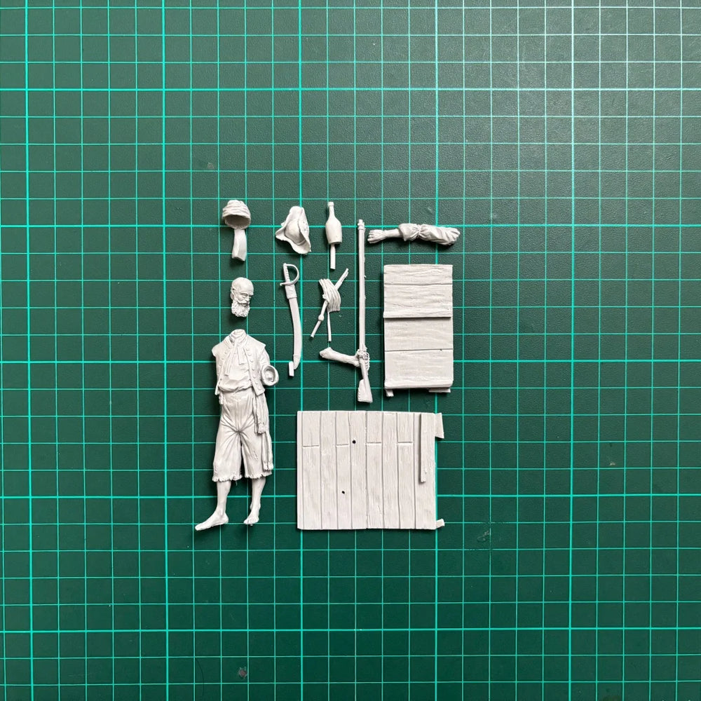 75mm Napoleonic Pirate, Resin Model Figure Kit, Unassembled and Unpainted