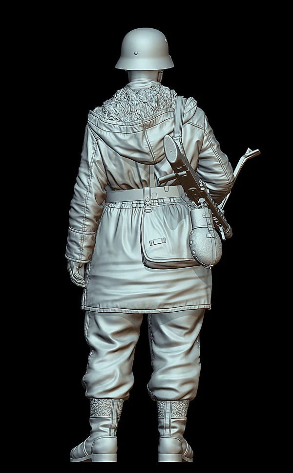 1/16 WWII German Infantryman with MP40, Resin Model Figure Kit, Unassembled and Unpainted
