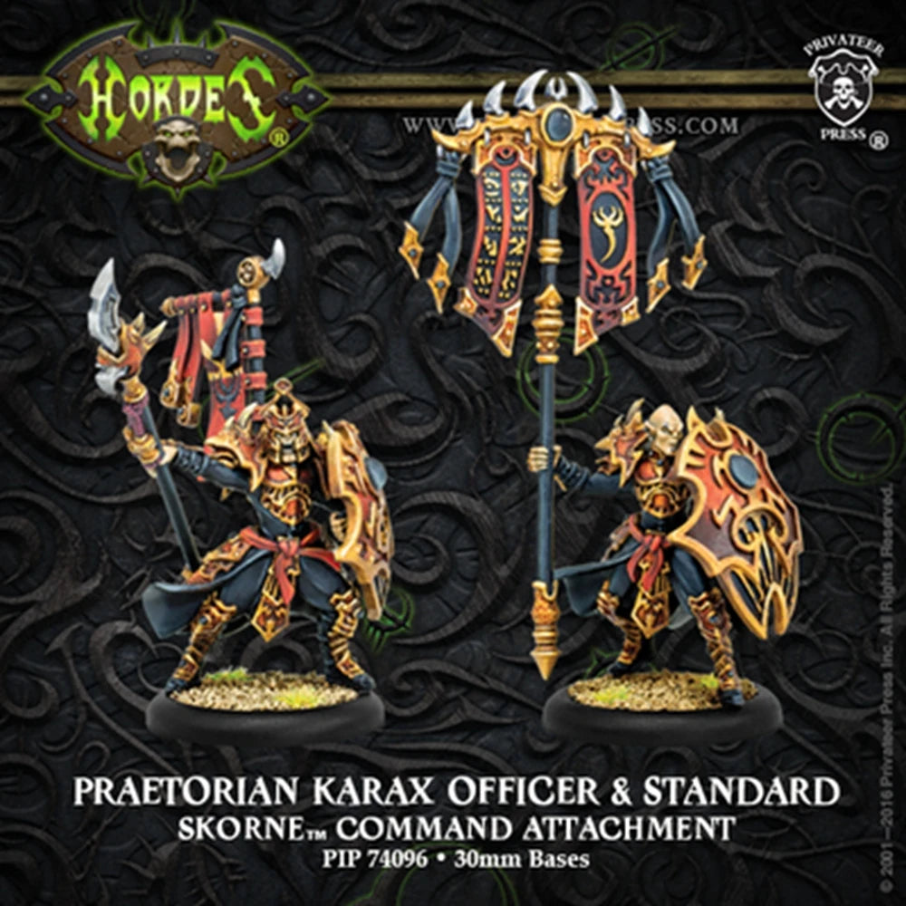 30mm Skorne Praetorian Karax Officer and Standard Bearer, 2 Figures, Resin Model Figure Kit, Fantasy Theme, Unassembled and Unpainted
