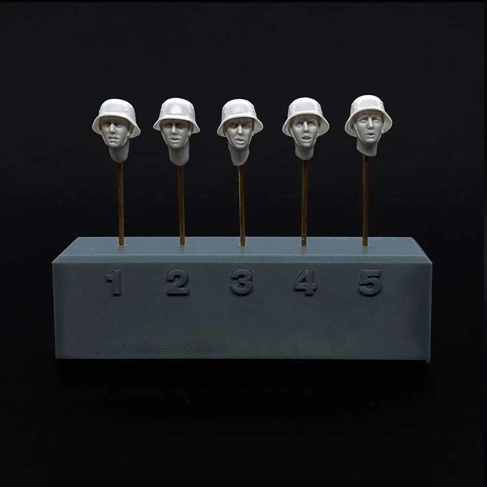 WWII German Soldier Heads — 1/35 Resin Figure Set