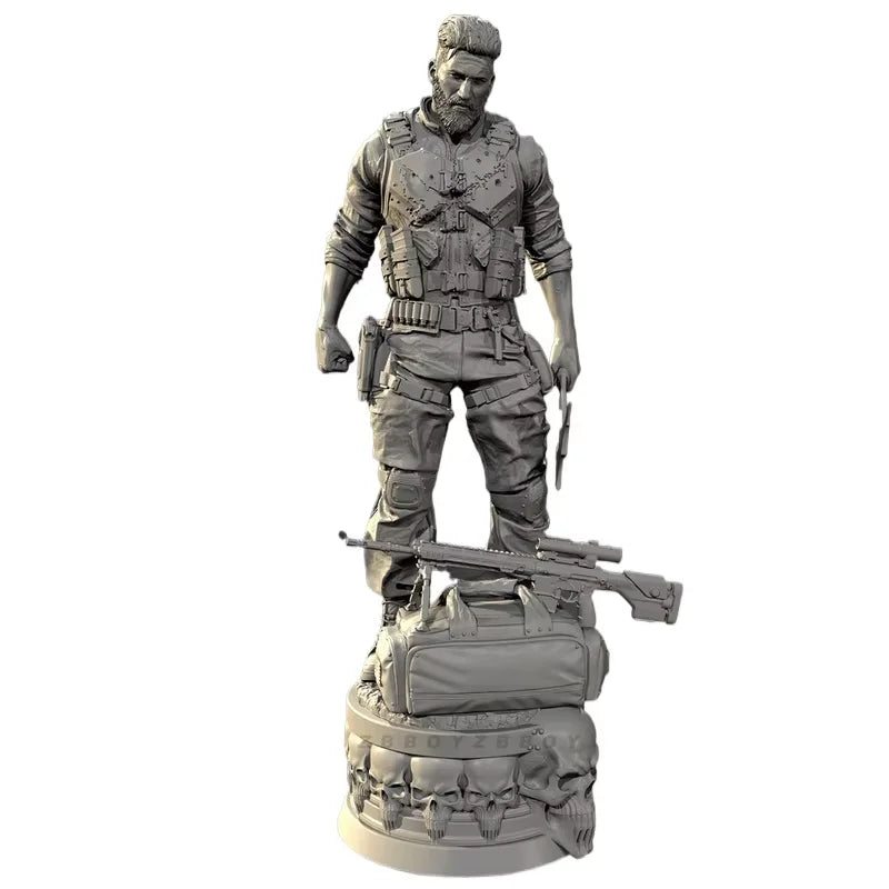90mm Modern Combat Rifleman with Tactical Body Armor, Resin Model Figure Kit, Unassembled and Unpainted