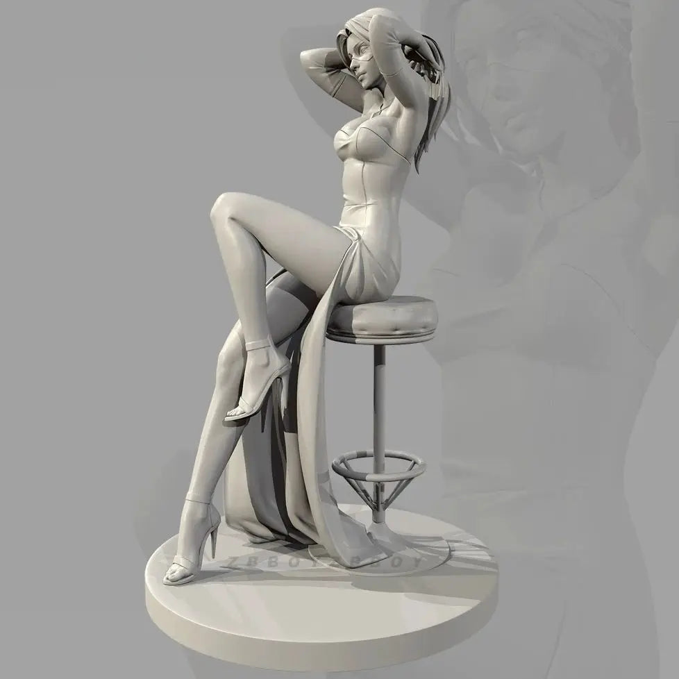 90mm Fashion Female Statue, Resin Model Figure Kit, Unassembled and Unpainted