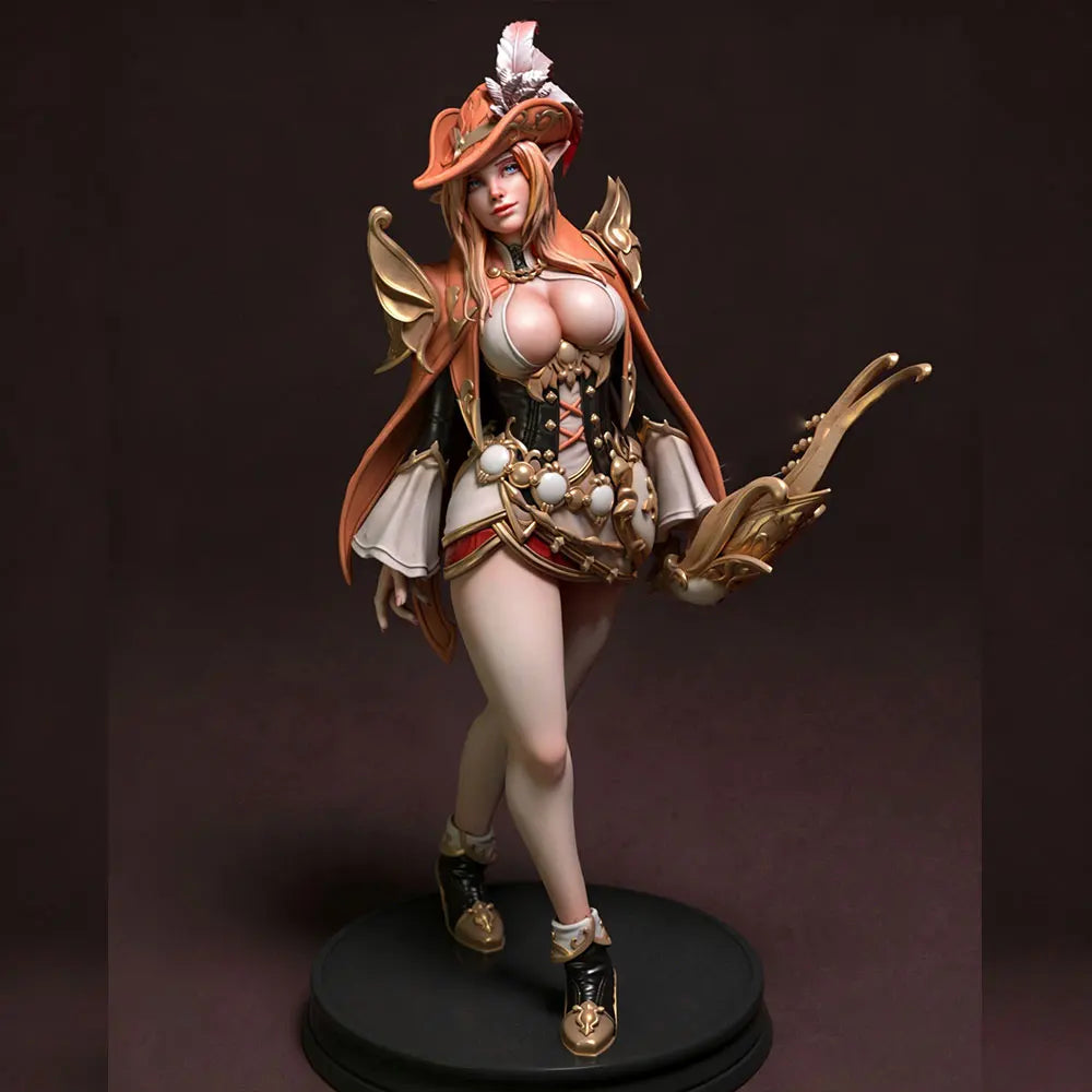 1/24 Winged Sorceress in Ornate Armor, Resin Model Figure Kit, Fantasy Theme, Unassembled and Unpainted