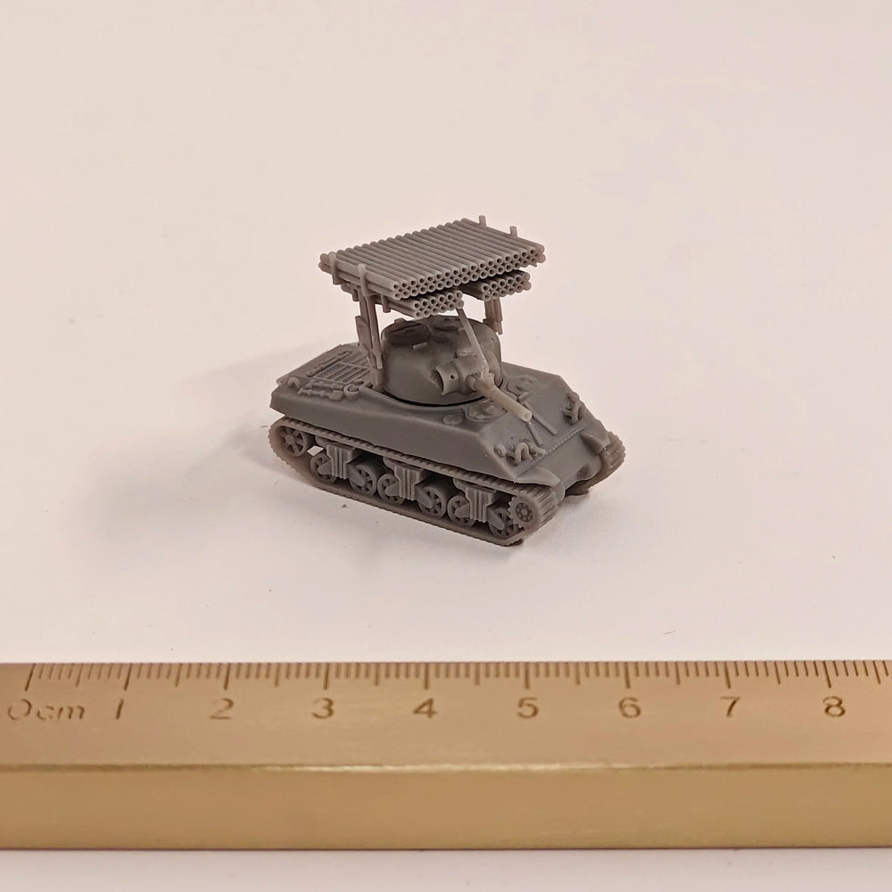 1/144 WWII M4A3 Sherman Calliope, Resin Model Vehicle Kit, Unassembled and Unpainted