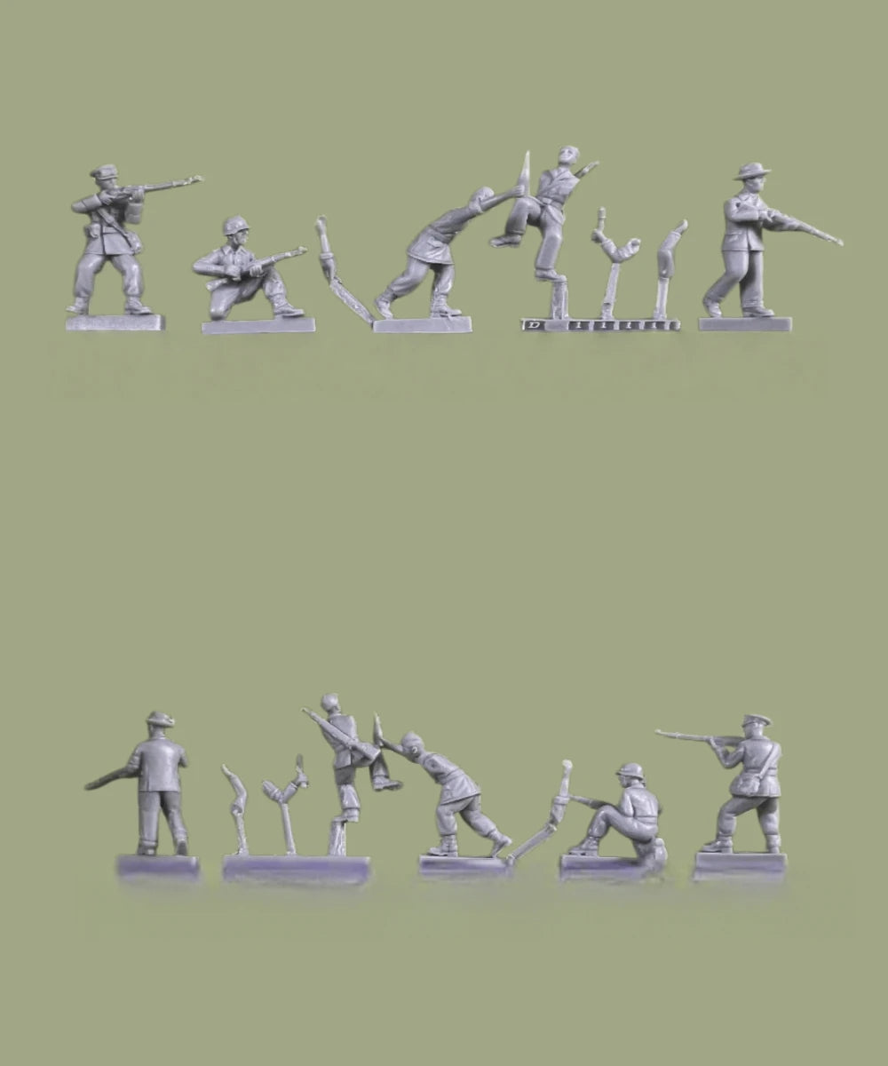 1/72 Infantry Soldiers, 10 Figures, Resin Model Figure Kit, Military Theme, Unassembled and Unpainted