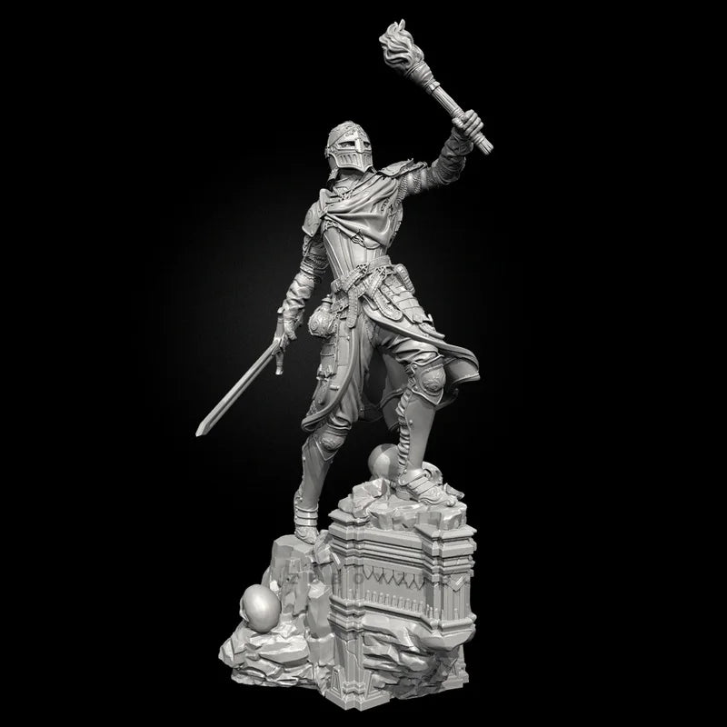 75mm Medieval Female Knight Commander, Resin Model Figure Kit, Unassembled and Unpainted