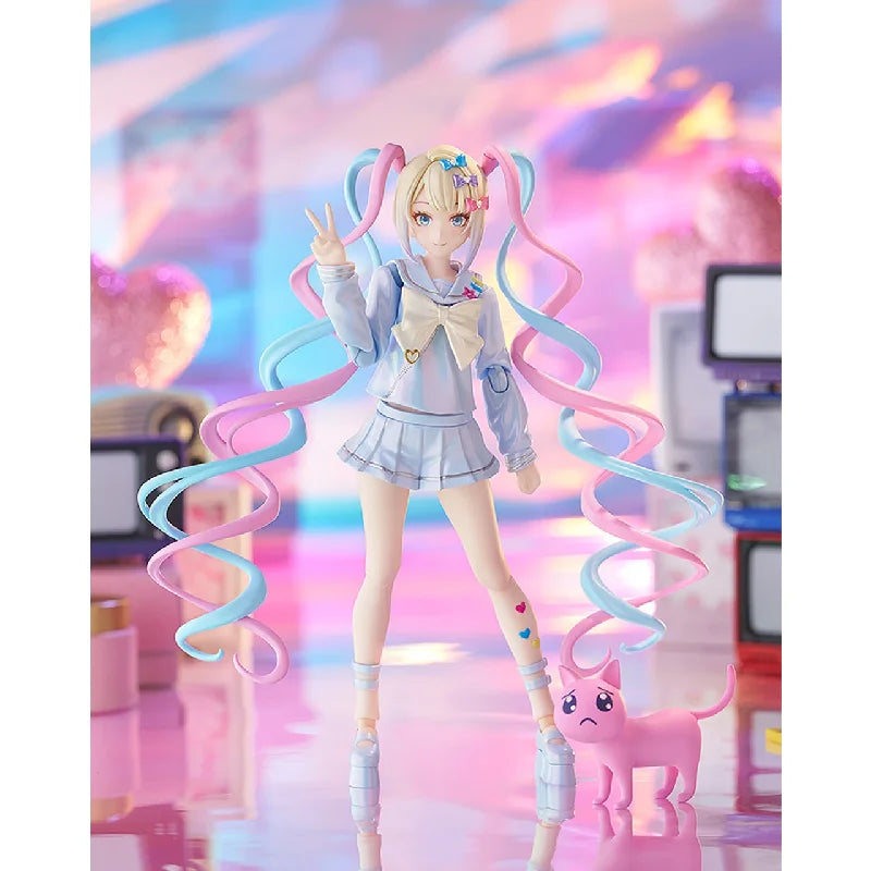 Magical Girl with Twin Pigtails and Pink Ribbons, Resin Model Figure Kit, Anime Theme, Unassembled and Unpainted
