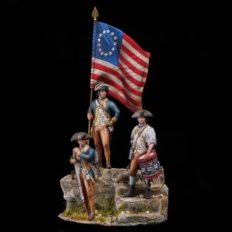 1/24 American Revolutionary War Soldiers, 5 Figures, Resin Model Figure Kit, Military Theme, Unassembled and Unpainted