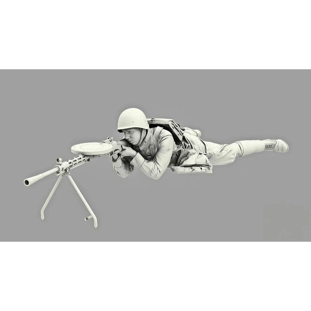 1/35 WWII Soviet Machinegunner, Resin Model Figure Kit, Unassembled and Unpainted
