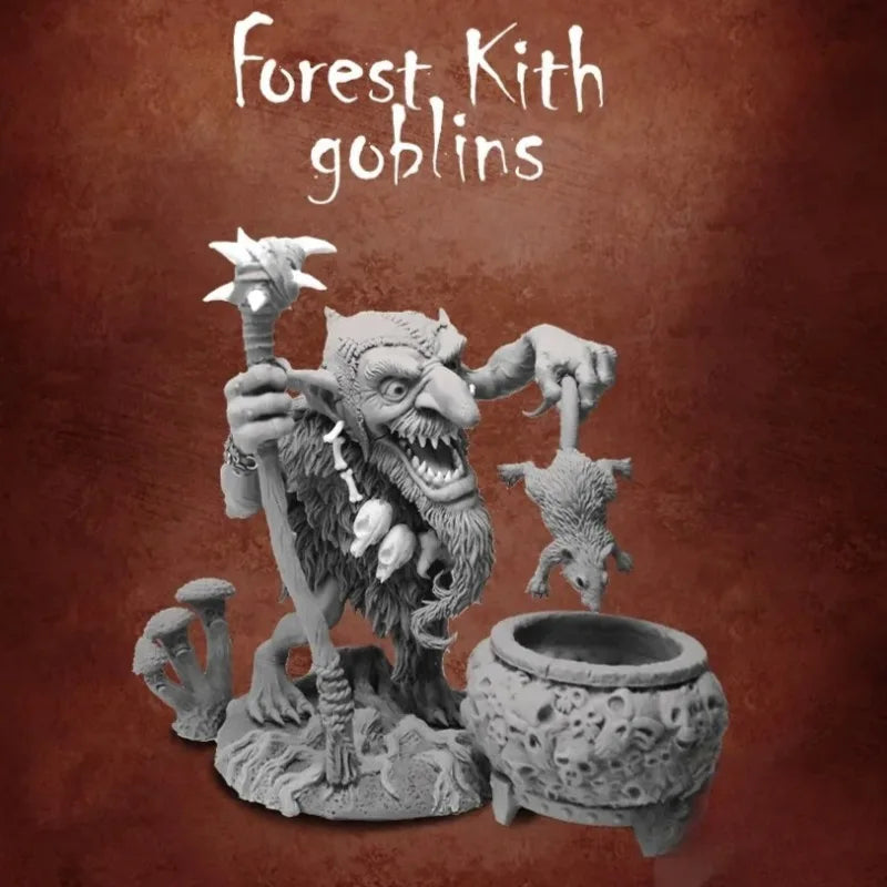 54mm Forest Goblins, 3 Figures, Resin Model Figure Kit, Fantasy Theme, Unassembled and Unpainted
