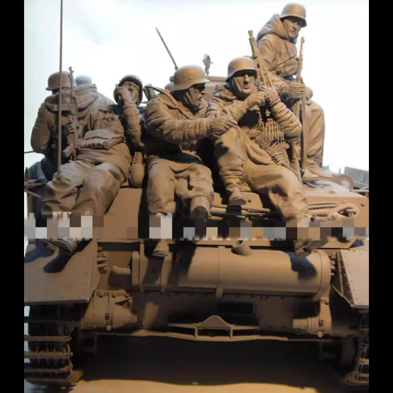 1/16 WWII Soldiers Combat Squad, 6 Figures, Resin Model Figure Kit, Unassembled and Unpainted