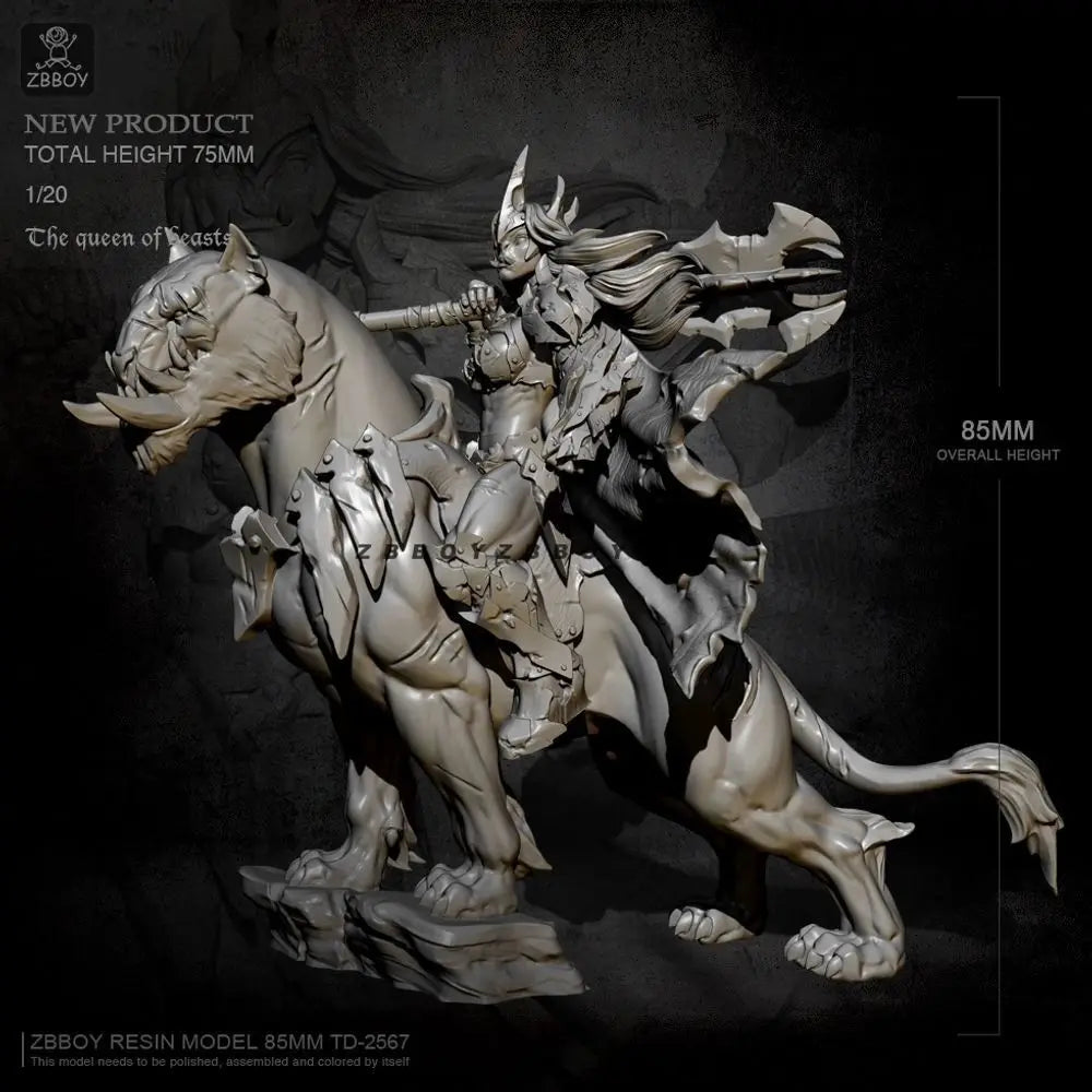 85mm Medieval Orc Knight, 2 Figures, Resin Model Figure Kit, Unassembled and Unpainted