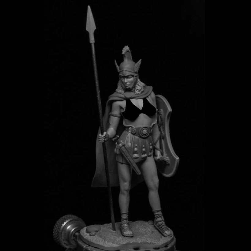 1/24 Amazonian Warrior with Crested Helm, Resin Model Figure Kit, Fantasy Theme, Unassembled and Unpainted