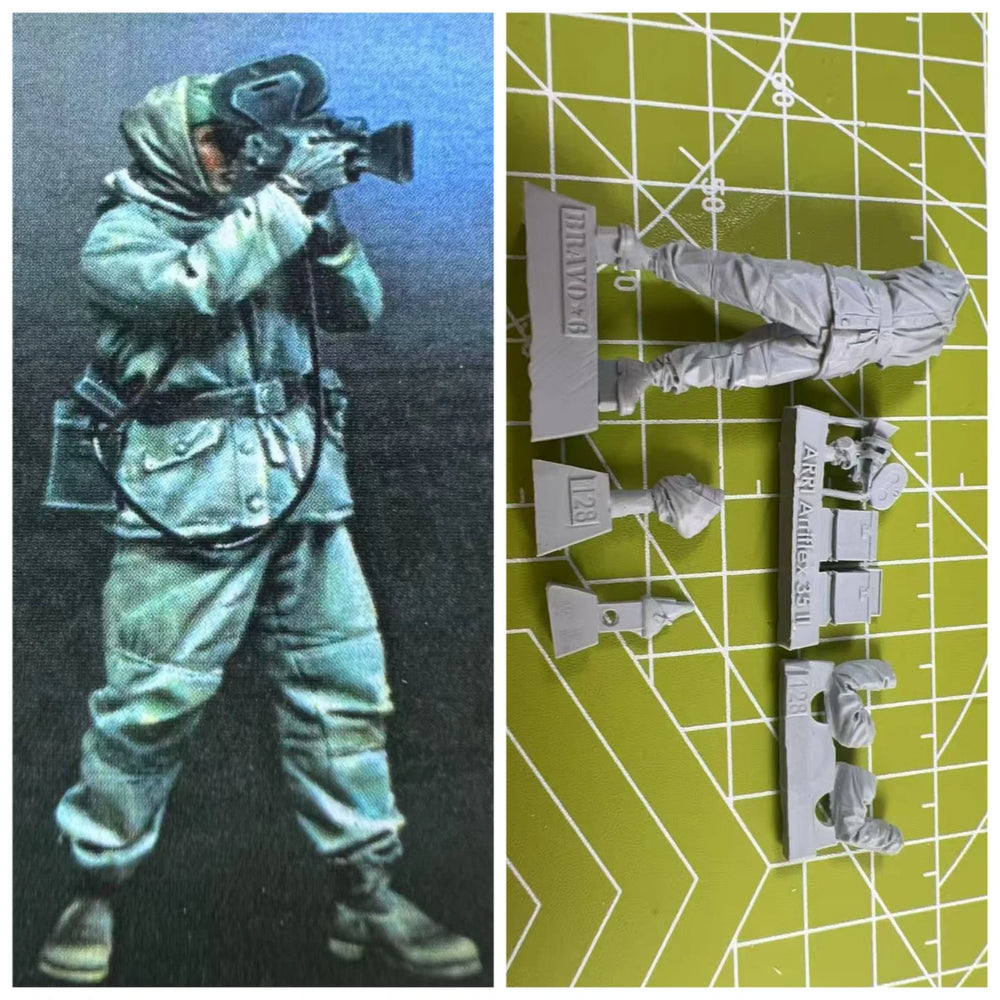 1/35 Modern War Photographer with Telephoto Lens, Resin Model Figure Kit, Unassembled and Unpainted