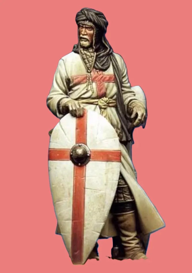 90mm Medieval Crusader Knight, Resin Model Bust Kit, Unassembled and Unpainted