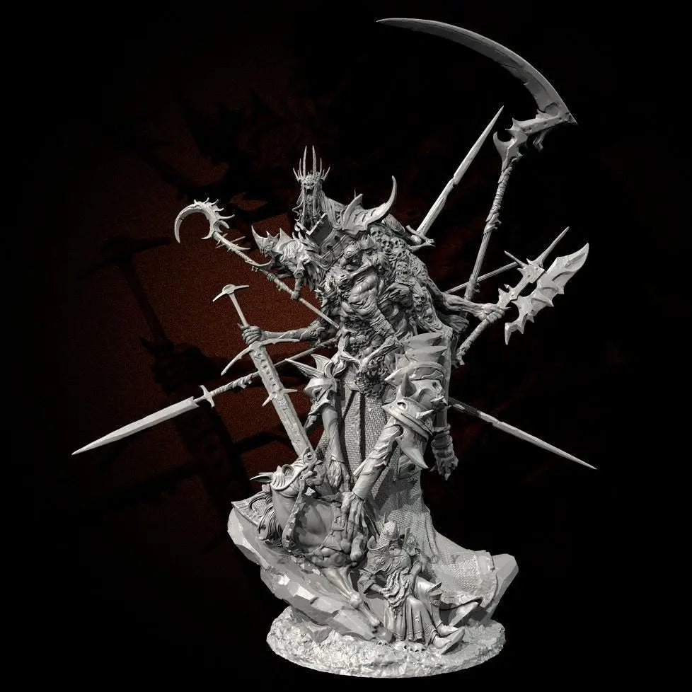 105mm Demon God of Hell Warrior, Resin Model Figure Kit, Fantasy Theme, Unassembled and Unpainted