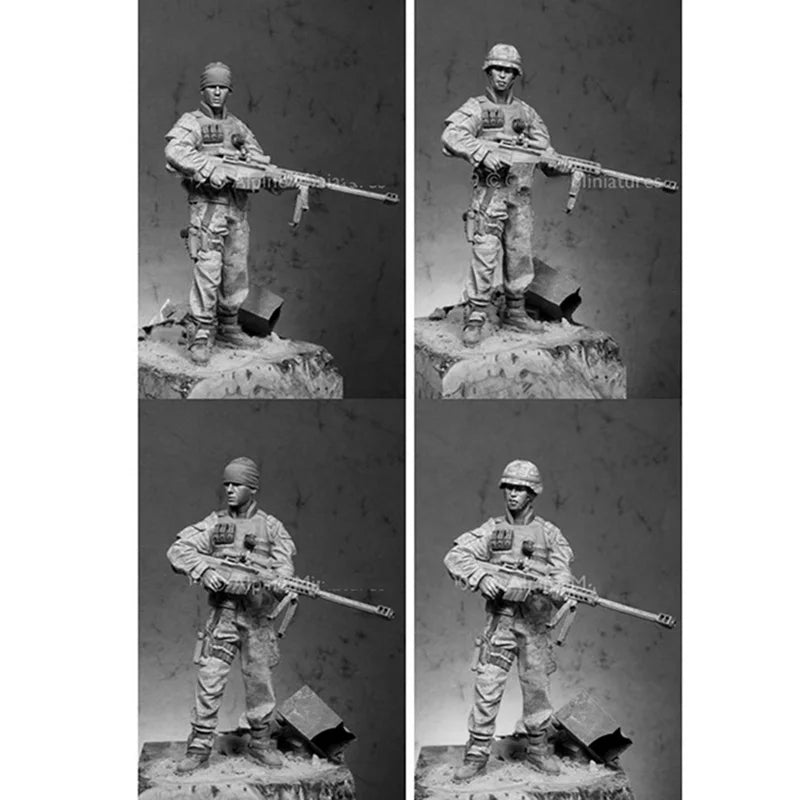 1/16 Modern Rifleman with Tactical Gear, Resin Model Figure Kit, Unassembled and Unpainted