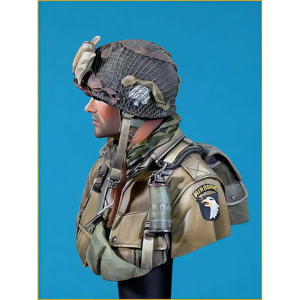 1/10 WWII U.S. 101st Airborne Rifleman, Resin Model Bust Kit, Unassembled and Unpainted