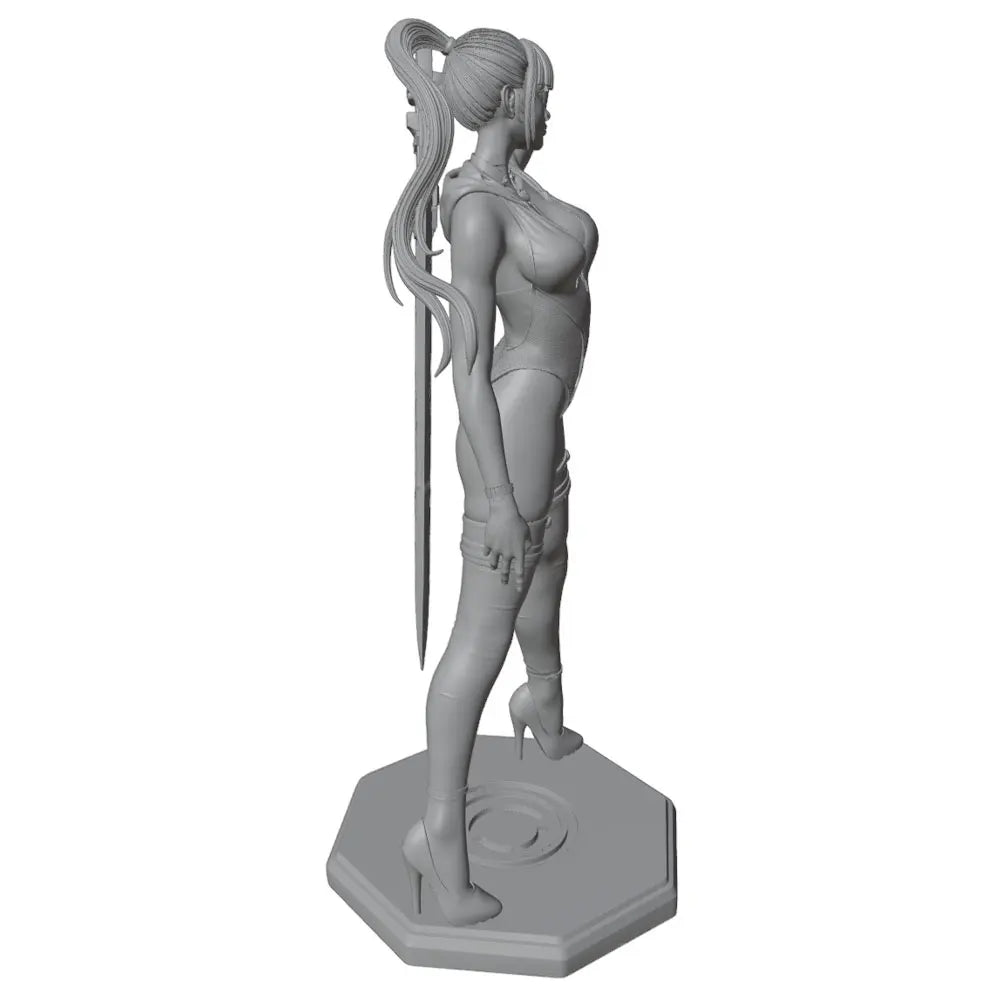 1/24 Female Warrior with Sword, Resin Model Figure Kit, Anime Theme, Unassembled and Unpainted