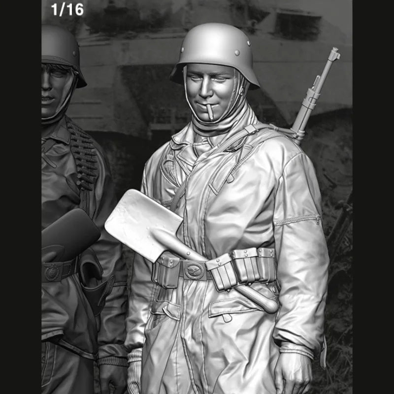 1/16 WWII German Fallschirmjager Paratrooper, Resin Model Figure Kit, Unassembled and Unpainted