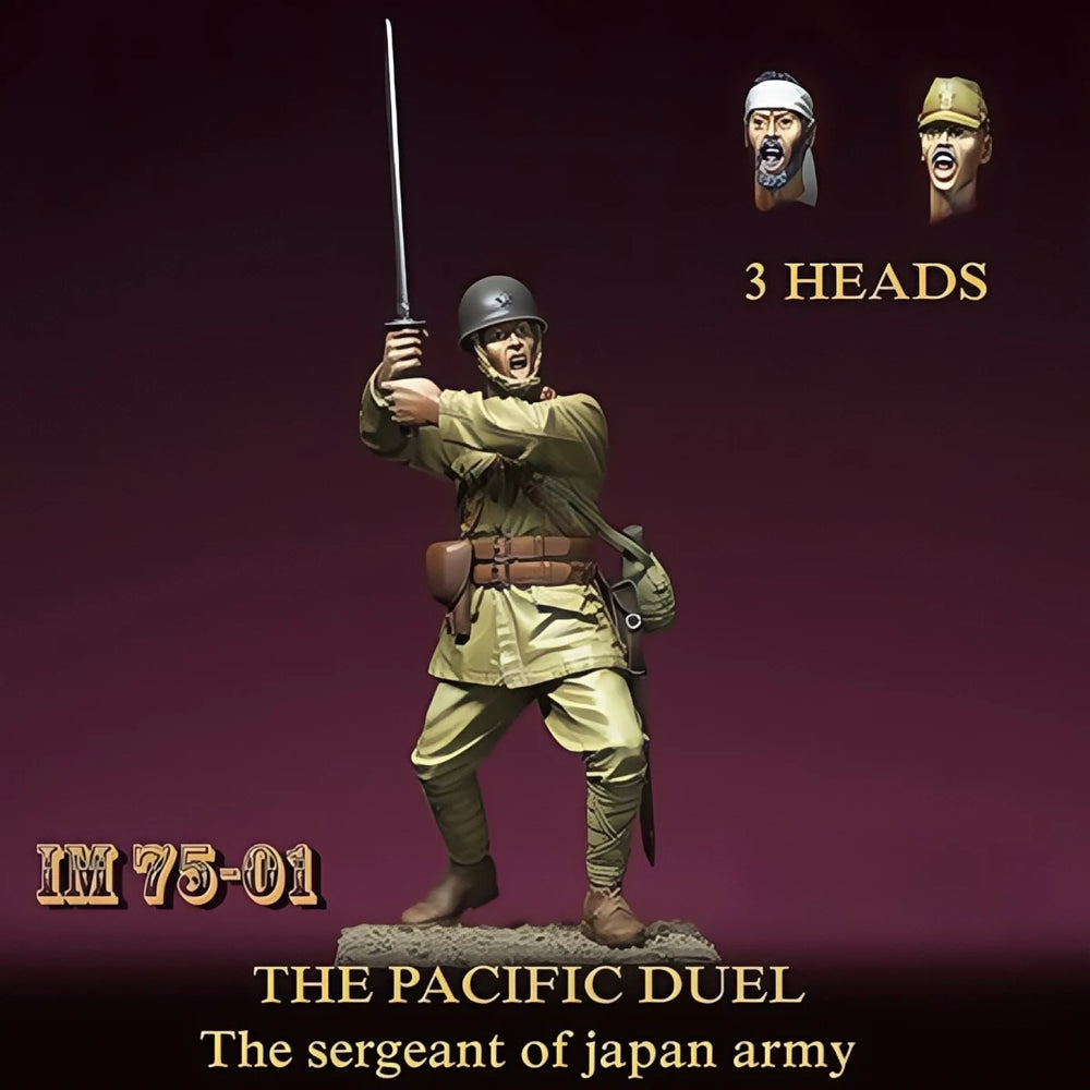 75mm WWII Japanese Army Sergeant, Resin Model Figure Kit, Unassembled and Unpainted